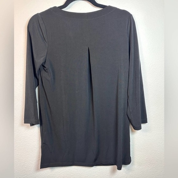 NWOT - Susan Graver Women's Top Sz XS Essentials Regular Liquid Knit Black - Picture 4 of 4
